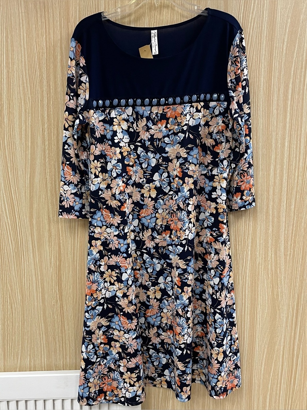 PerSeption Concept Blue Print Dress Size XL